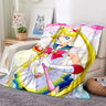 Kawaii Cartoon S-Sailor Moon Printed Blanket for Beds Sofas Warm Soft Blanket Bed Children Girls Birthday Gift