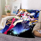 Kawaii Cartoon S-Sailor Moon Printed Blanket for Beds Sofas Warm Soft Blanket Bed Children Girls Birthday Gift