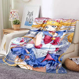 Kawaii Cartoon S-Sailor Moon Printed Blanket for Beds Sofas Warm Soft Blanket Bed Children Girls Birthday Gift