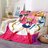 Kawaii Cartoon S-Sailor Moon Printed Blanket for Beds Sofas Warm Soft Blanket Bed Children Girls Birthday Gift