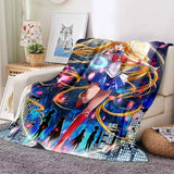 Kawaii Cartoon S-Sailor Moon Printed Blanket for Beds Sofas Warm Soft Blanket Bed Children Girls Birthday Gift