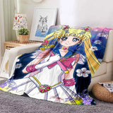 Kawaii Cartoon S-Sailor Moon Printed Blanket for Beds Sofas Warm Soft Blanket Bed Children Girls Birthday Gift