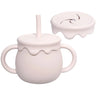 Kawaii Children's Silicone Learning Drinking Cup Baby Snack Cup Two-in-One Honey Jar Food Storage Newborn Accessories