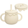 Kawaii Children's Silicone Learning Drinking Cup Baby Snack Cup Two-in-One Honey Jar Food Storage Newborn Accessories