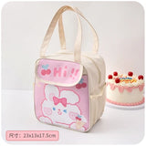 Kawaii Lunch Bag Women Cute Bear Picnic Travel Thermal Breakfast Box Girls School Child Convenient Lunch Box Tote Food Bags 118