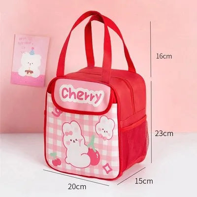 Kawaii Lunch Bag Women Cute Bear Picnic Travel Thermal Breakfast Box Girls School Child Convenient Lunch Box Tote Food Bags 118