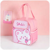 Kawaii Lunch Bag Women Cute Bear Picnic Travel Thermal Breakfast Box Girls School Child Convenient Lunch Box Tote Food Bags 118