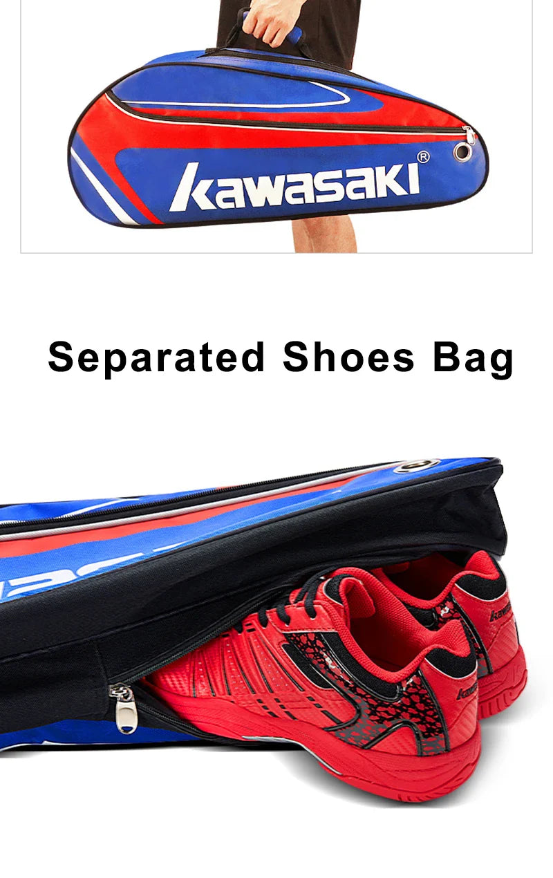 Kawasaki Badminton Bag Waterproof Single Shoulder Squash Racquet Tennis Racket Sports Bags Can Hold 3 Rackets With Shoe Bag Men