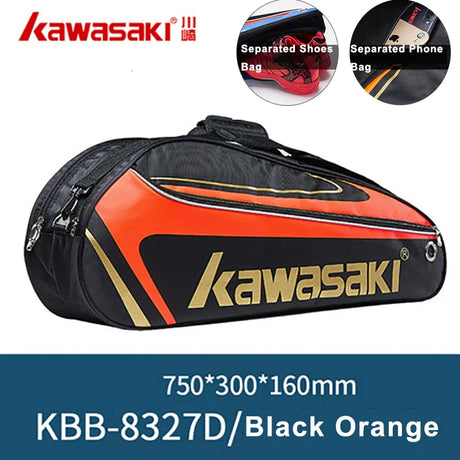 Kawasaki Badminton Bag Waterproof Single Shoulder Squash Racquet Tennis Racket Sports Bags Can Hold 3 Rackets With Shoe Bag Men