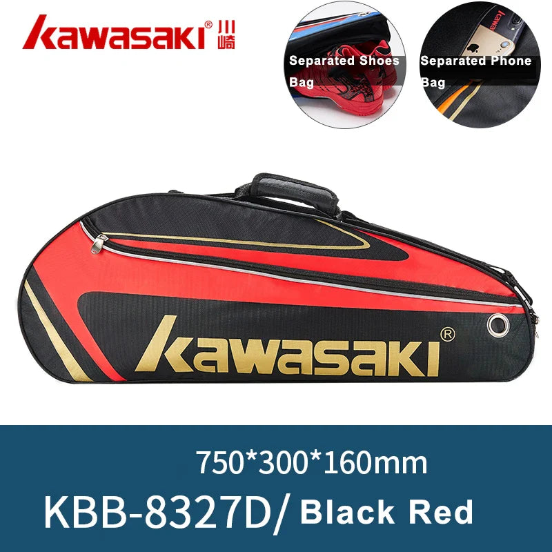 Kawasaki Badminton Bag Waterproof Single Shoulder Squash Racquet Tennis Racket Sports Bags Can Hold 3 Rackets With Shoe Bag Men