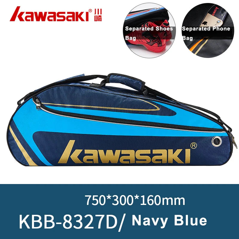 Kawasaki Badminton Bag Waterproof Single Shoulder Squash Racquet Tennis Racket Sports Bags Can Hold 3 Rackets With Shoe Bag Men