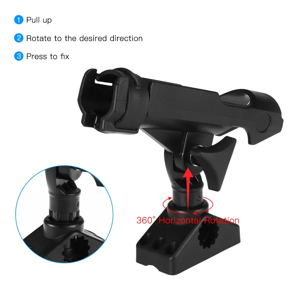 Kayak Fishing Rod Holder Mount Adjustable Fishing Boat Rods Holder Rack 360 Degree Rotatable Sup Board Kayak Accessory