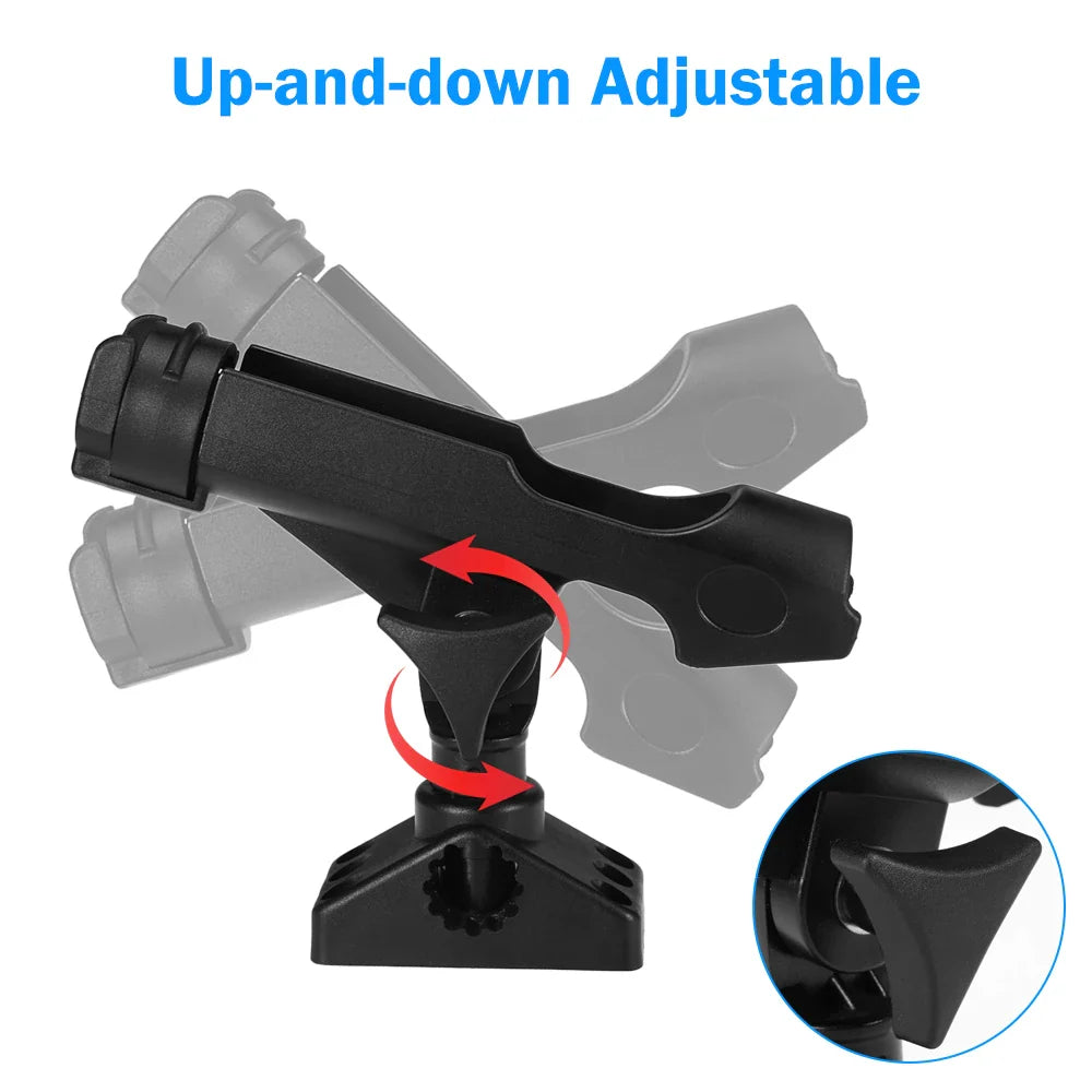 Kayak Fishing Rod Holder Mount Adjustable Fishing Boat Rods Holder Rack 360 Degree Rotatable Sup Board Kayak Accessory