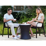 Keter Pacific 7.5 Gallon Cool Bar , Resin Outdoor Patio Beverage Cooler Table, Extra Storage, Rattan Look Brown