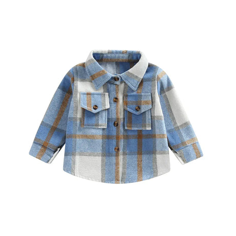 Kid Baby Boy Girl Cotton Plaid Shirt Jacket Infant Toddler Coat Winter Spring Autumn Warm Thick Outwear Baby Clothes