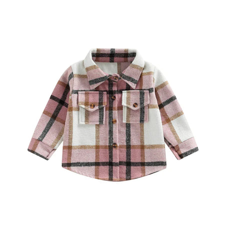 Kid Baby Boy Girl Cotton Plaid Shirt Jacket Infant Toddler Coat Winter Spring Autumn Warm Thick Outwear Baby Clothes