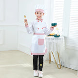 Kid Costume for Chef Uniform Jacket Hat Aprone Children Cosplay Kitchen Restaurant Clothes Performan0 ce Boys Girls Cook Costume