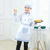 Kid Costume for Chef Uniform Jacket Hat Aprone Children Cosplay Kitchen Restaurant Clothes Performan0 ce Boys Girls Cook Costume