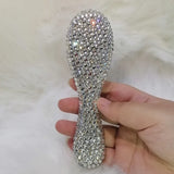 Kids Baby Girl Brush wool Comb Crystal Rhinestones Pearl Bling Hair Care Curler Infant Christening Gift Sparkly Head Massager