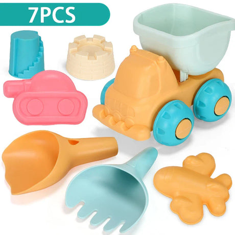 Kids Beach Toy Sandbox Set Outdoor Sand Soft Silicone Sand Digging Tools Beach Game Summer Water Bathroom Toys Gift For Children