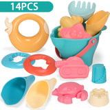 Kids Beach Toy Sandbox Set Outdoor Sand Soft Silicone Sand Digging Tools Beach Game Summer Water Bathroom Toys Gift For Children