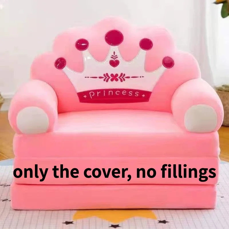 Kids Couch Children Sofa Cover Cartoon Lazy Folding Small Sofas Bed Girl Princess Baby Toddler Dual-purpose Kids Chair Furniture