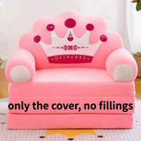 Kids Couch Children Sofa Cover Cartoon Lazy Folding Small Sofas Bed Girl Princess Baby Toddler Dual-purpose Kids Chair Furniture