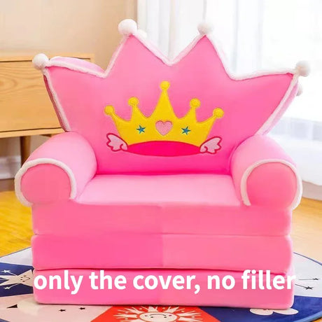 Kids Couch Children Sofa Cover Cartoon Lazy Folding Small Sofas Bed Girl Princess Baby Toddler Dual-purpose Kids Chair Furniture