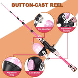 Kids Fishing Rod and Reel Combo Full Kit 1.2m/1.5m Telescopic Casting Rod Pole with Spincast Reel and Hooks Lures Swivels bag