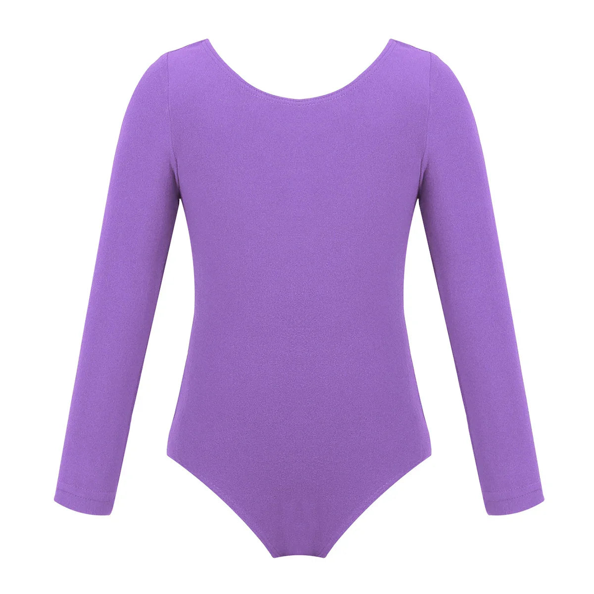 Kids Girls Ballet Leotards Gymnastics Costume Long Sleeve Solid Color Dance Leotard Bodysuit Ballet Dress Dance Training Wear