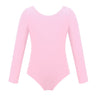 Kids Girls Ballet Leotards Gymnastics Costume Long Sleeve Solid Color Dance Leotard Bodysuit Ballet Dress Dance Training Wear