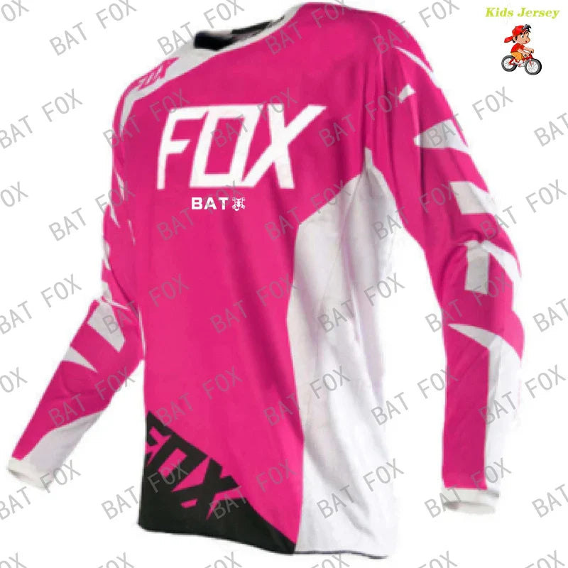 Kids Motocross Jersey Downhill Cycling Jerseys MTB BAT Fox Mountain Bike Shirt Motorcycle Kids T-Shirt Cycling Clothing