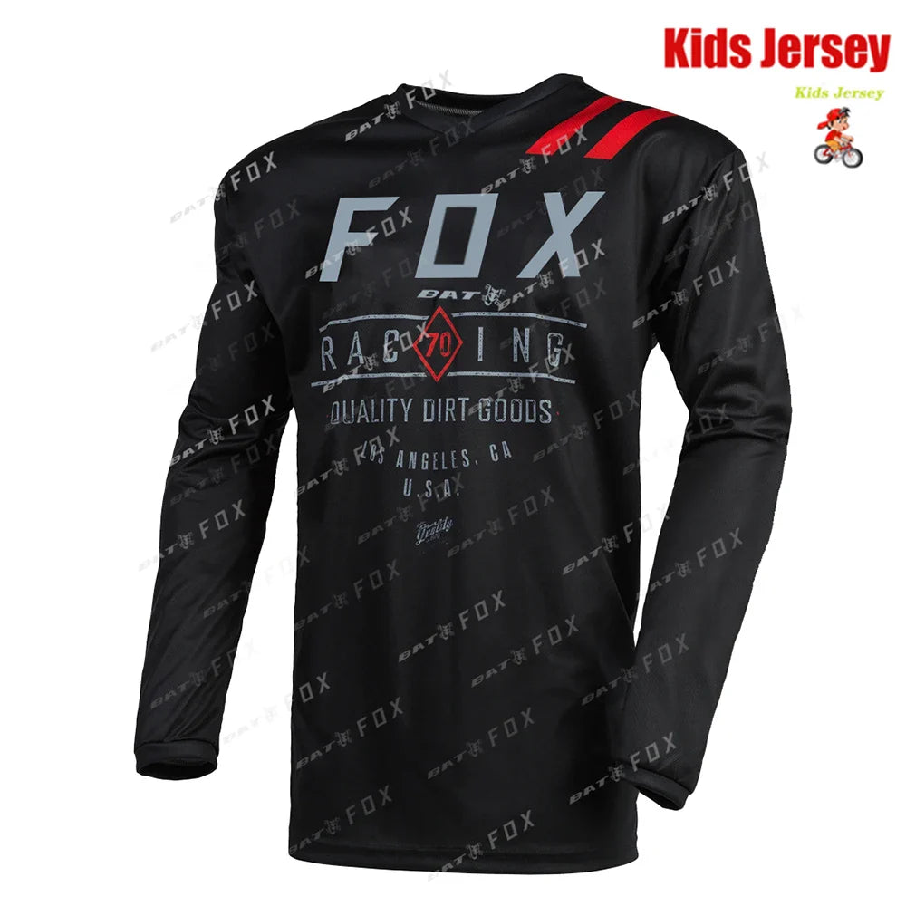 Kids Off Road Racing T-shirt BATFOX Downhill Jersey MTB Bike Jersey Children's Motocross Jersey DH MX child motocross clothes