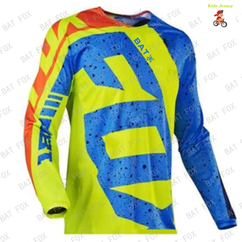 Kids Off Road Racing T-shirt BATFOX Downhill Jersey MTB Bike Jersey Children's Motocross Jersey DH MX child motocross clothes