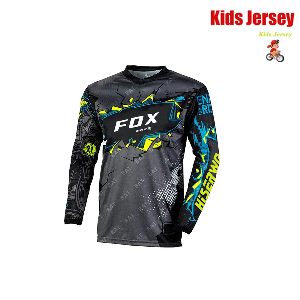 Kids Off Road Racing T-shirt BATFOX Downhill Jersey MTB Bike Jersey Children's Motocross Jersey DH MX child motocross clothes