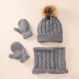 Kids Scarf Hat & Glove Sets Kids Hats Caps Printed Children's Hat Autumn and Winter New Hat Scarf Gloves Baby Accessories