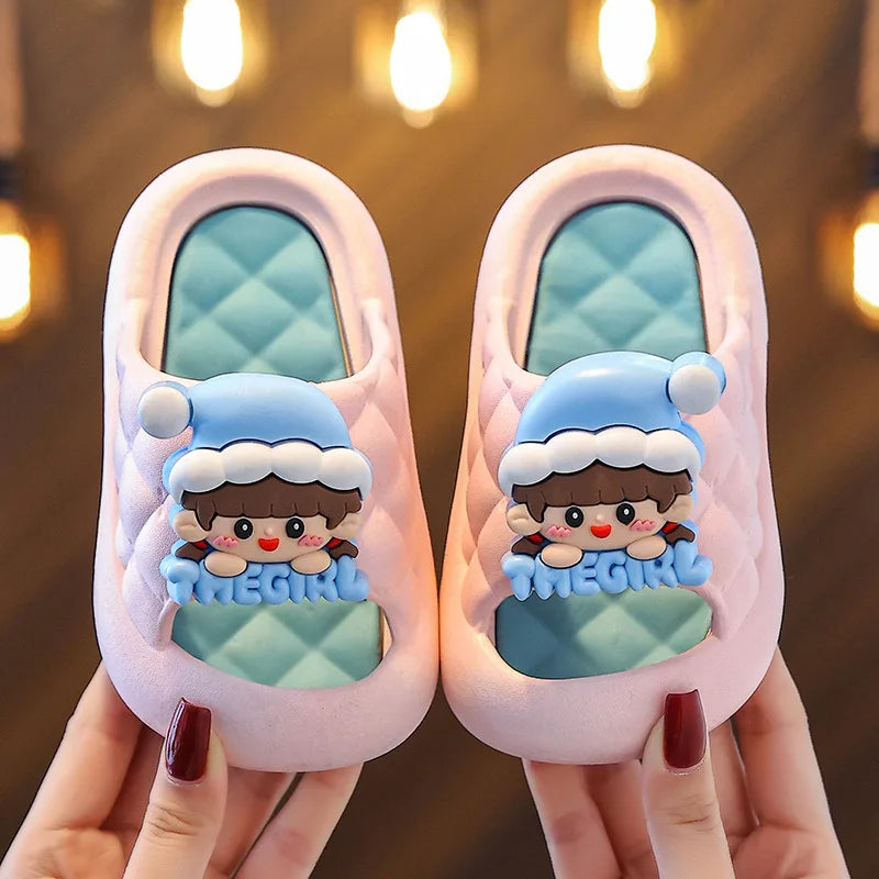 Kids Slippers Baby Slides Closed Toes Summer New Toddler Soft Sole Anti-Slip Sandals Boys Girls Cute Cartoon Children’s Slippers