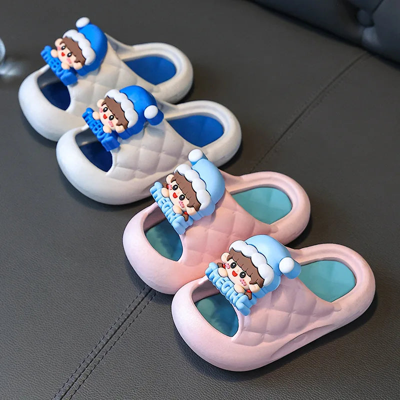 Kids Slippers Baby Slides Closed Toes Summer New Toddler Soft Sole Anti-Slip Sandals Boys Girls Cute Cartoon Children’s Slippers