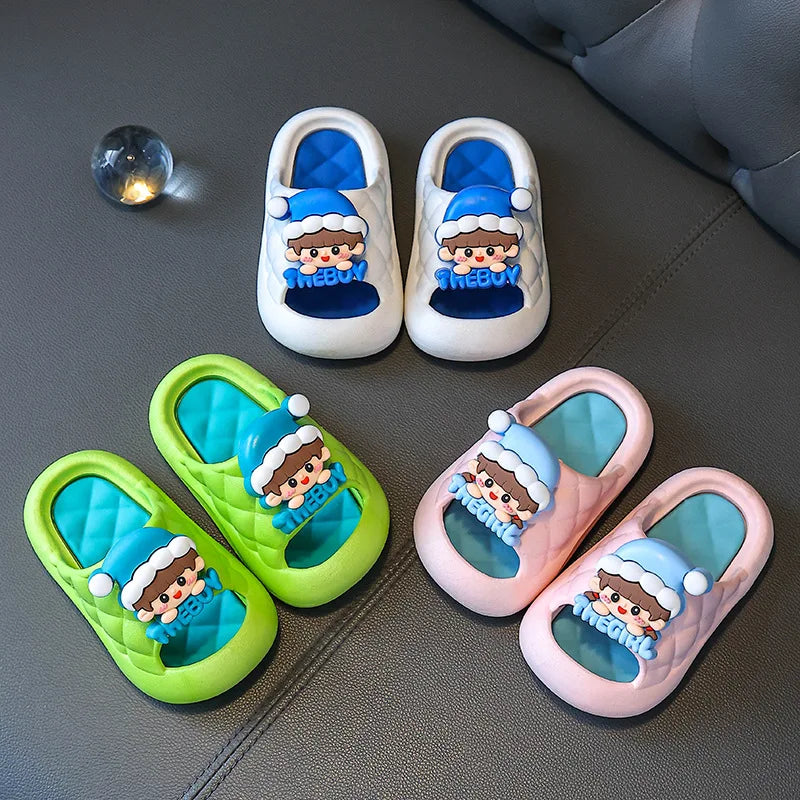 Kids Slippers Baby Slides Closed Toes Summer New Toddler Soft Sole Anti-Slip Sandals Boys Girls Cute Cartoon Children’s Slippers