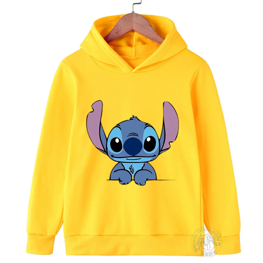 Kids Stitch Hoodies Spring Autumn Fashion Children Pullover Long Sleeves Cotton Sweatshirts Printing Boys Girls Stitch Tops