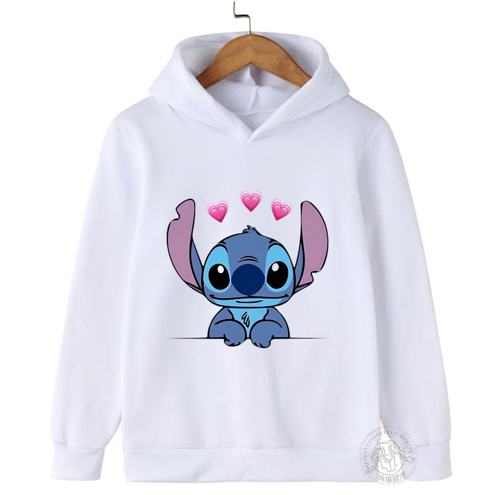 Kids Stitch Hoodies Spring Autumn Fashion Children Pullover Long Sleeves Cotton Sweatshirts Printing Boys Girls Stitch Tops