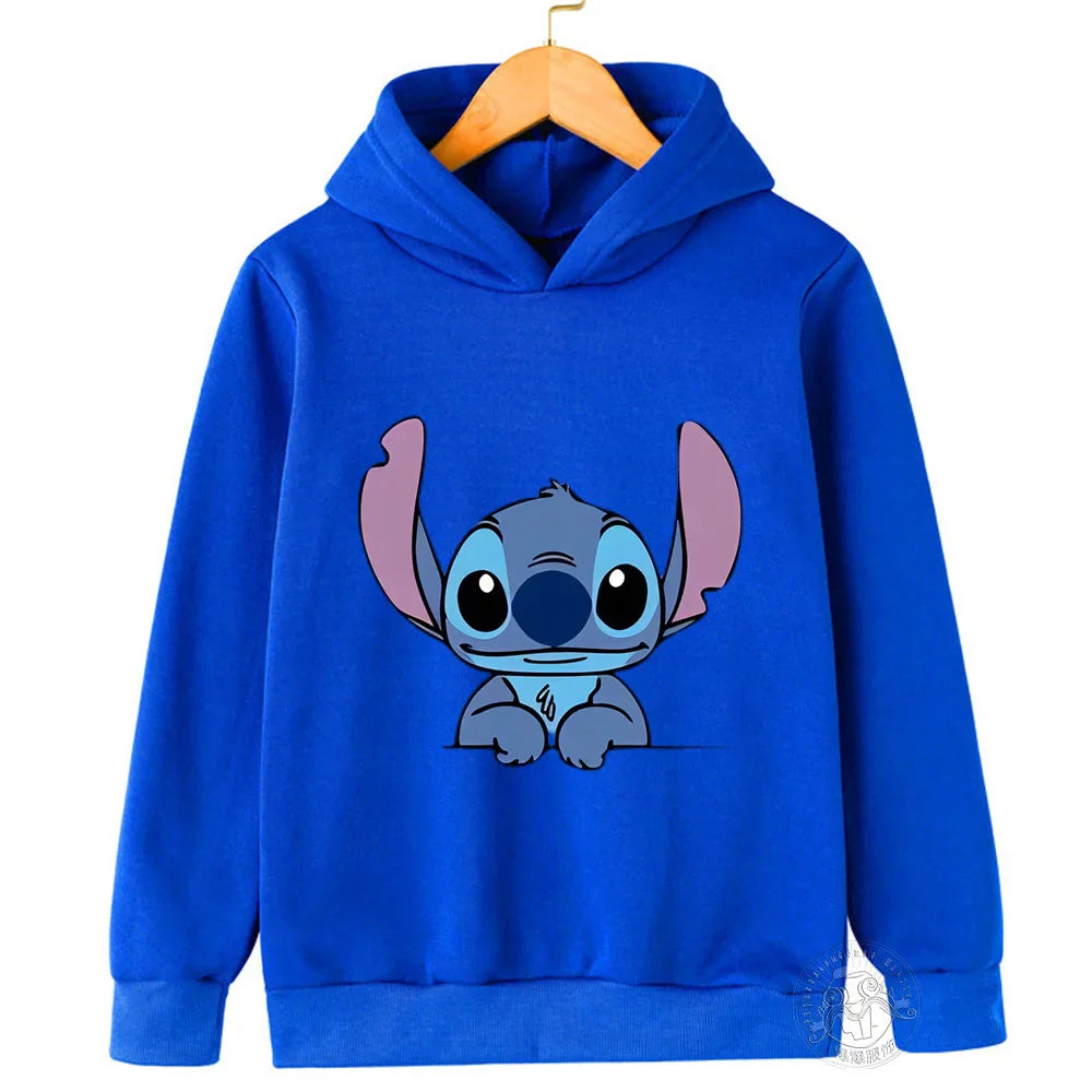 Kids Stitch Hoodies Spring Autumn Fashion Children Pullover Long Sleeves Cotton Sweatshirts Printing Boys Girls Stitch Tops