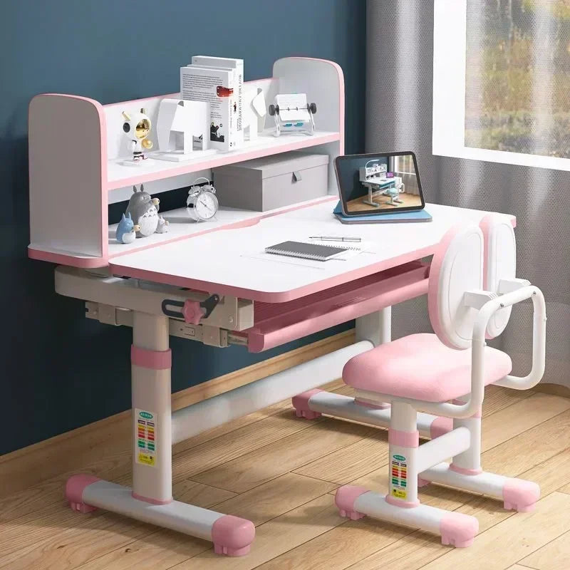 Kids' Table Chair Sets, Kids' Desks Chair, Height Adjustable Ergonomic Children Study Desk Table Computer Workstation