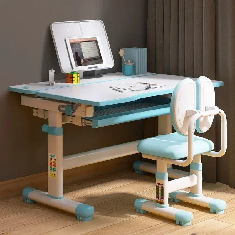 Kids' Table Chair Sets, Kids' Desks Chair, Height Adjustable Ergonomic Children Study Desk Table Computer Workstation