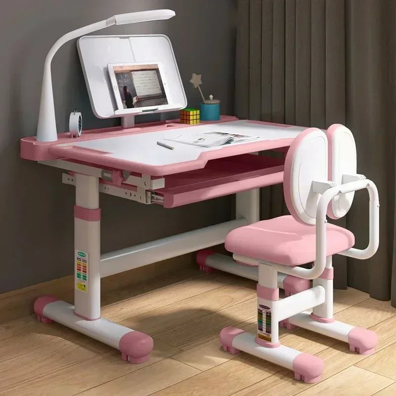 Kids' Table Chair Sets, Kids' Desks Chair, Height Adjustable Ergonomic Children Study Desk Table Computer Workstation