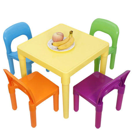 Kids Table and 4 Chairs Toddler Child Party Toys Fun Activity Furniture Play Set