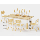 Kids Table and 6 Chairs Set, Graffiti Desktop, Classroom/Daycare/Home, Children Multi-Activity Table for Ages 2-8