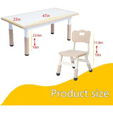Kids Table and Chair Set, Toddler Table and Chair Set for Boys & Girls Age 2-12, Children Height Adjustable Table with 6 Seats