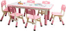 Kids Table and Chair Set, Toddler Table and Chair Set for Boys & Girls Age 2-12, Children Height Adjustable Table with 6 Seats
