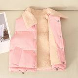 Kids Vest Jackets For Girls Outerwear Winter Thick Plus Velvet Boy Jacket New Year Costumes Warm Coats Baby Children Hooded Vest